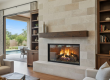 Beautiful Modern Gas Fireplace That Is Lit in Plano, TX