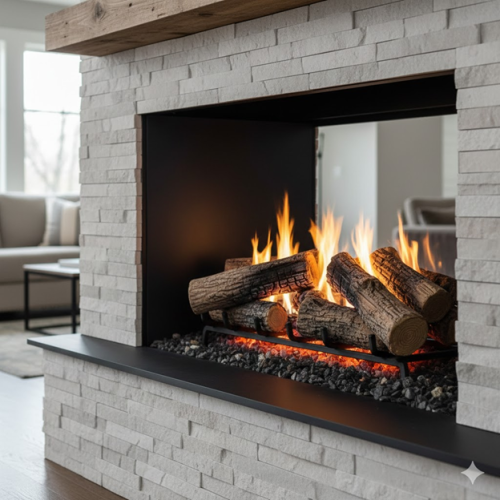 Brand New Logs Added in a Gas Fireplace