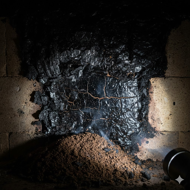 Creosote Signs in a Fireplace Chimney