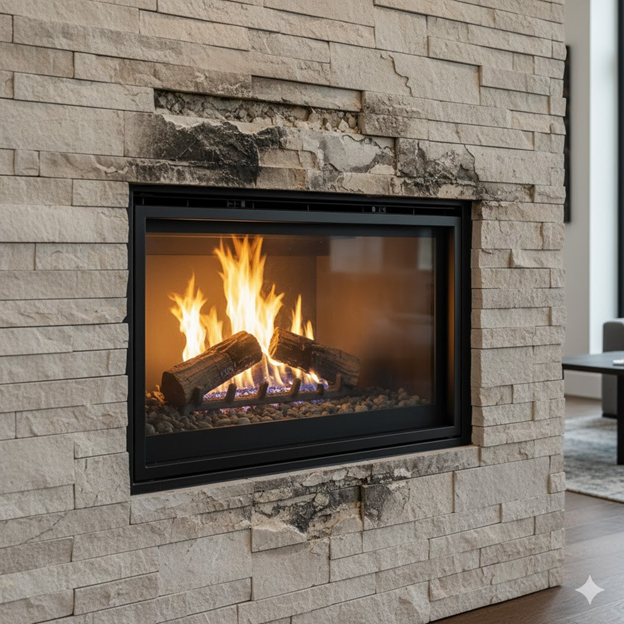 Damage to a Fireplace That Also Has Soot Damage