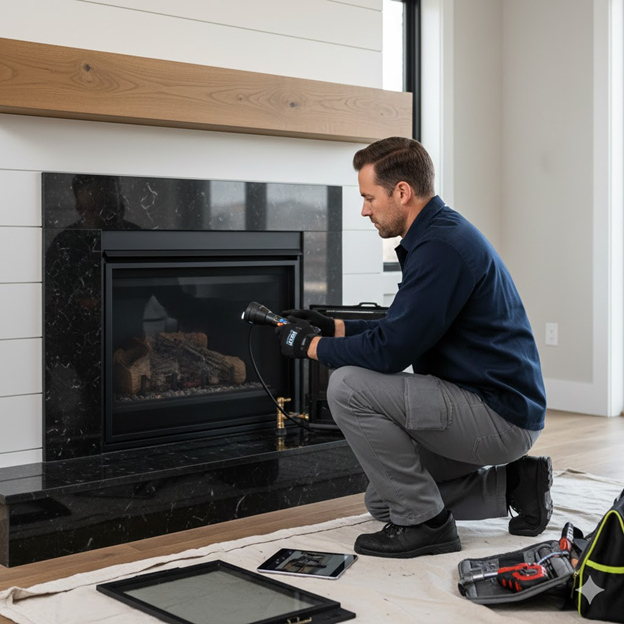 Fireworx Fireplace Technician Installing a Fireplace Restoration