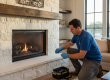 Fireworx Technician That Is Fixing a Gas Fireplace Thermocouple Issue