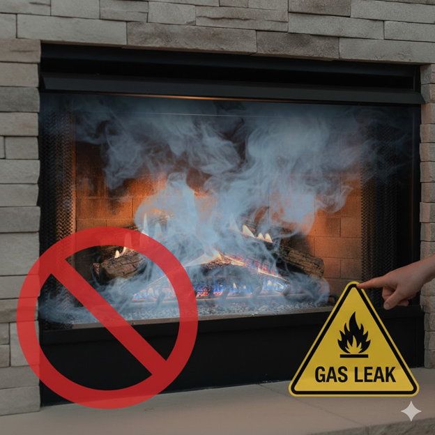 Gas Fireplace That Is Leaking