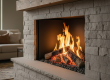 Light Colored Fireplace with Newly Added Gas Logs