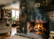 Smoke Coming Out of the Fireplace